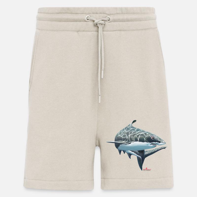 Grand requin blanc / requin - Short bio décontracté fabriqué en UE - WARM CLAY