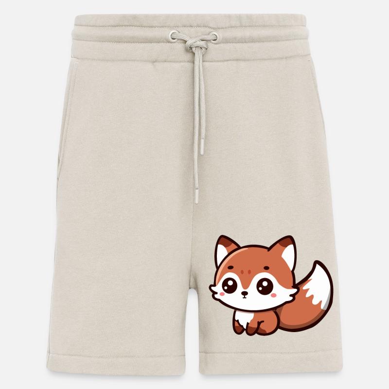 Fluffy Delight : Charme Chibi Fox - Short bio décontracté fabriqué en UE - WARM CLAY