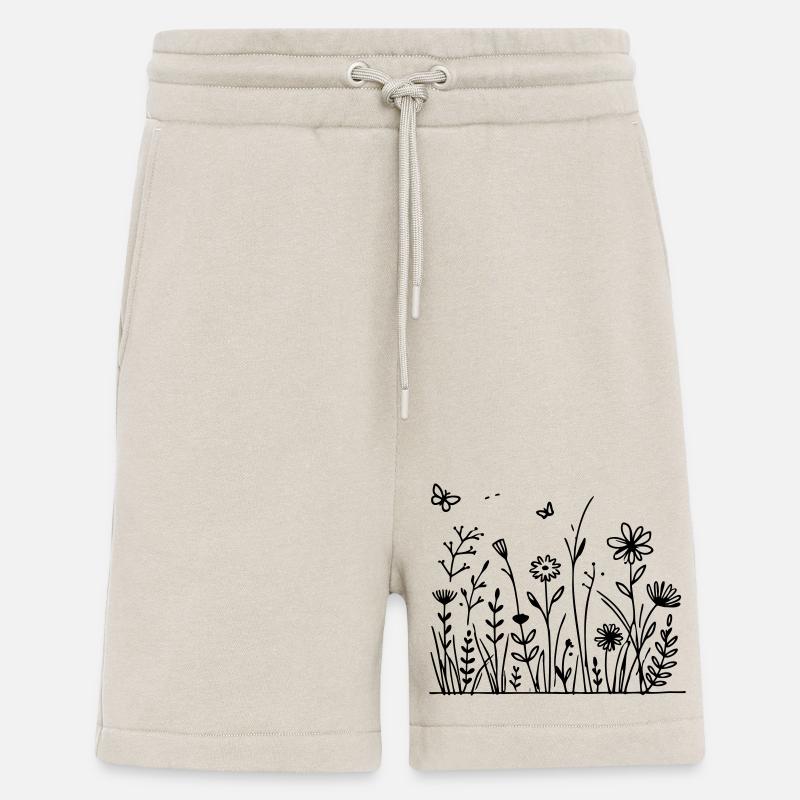 Blumenwiese mit Schmetterling - Shorts - made by SPREAD - WARM CLAY