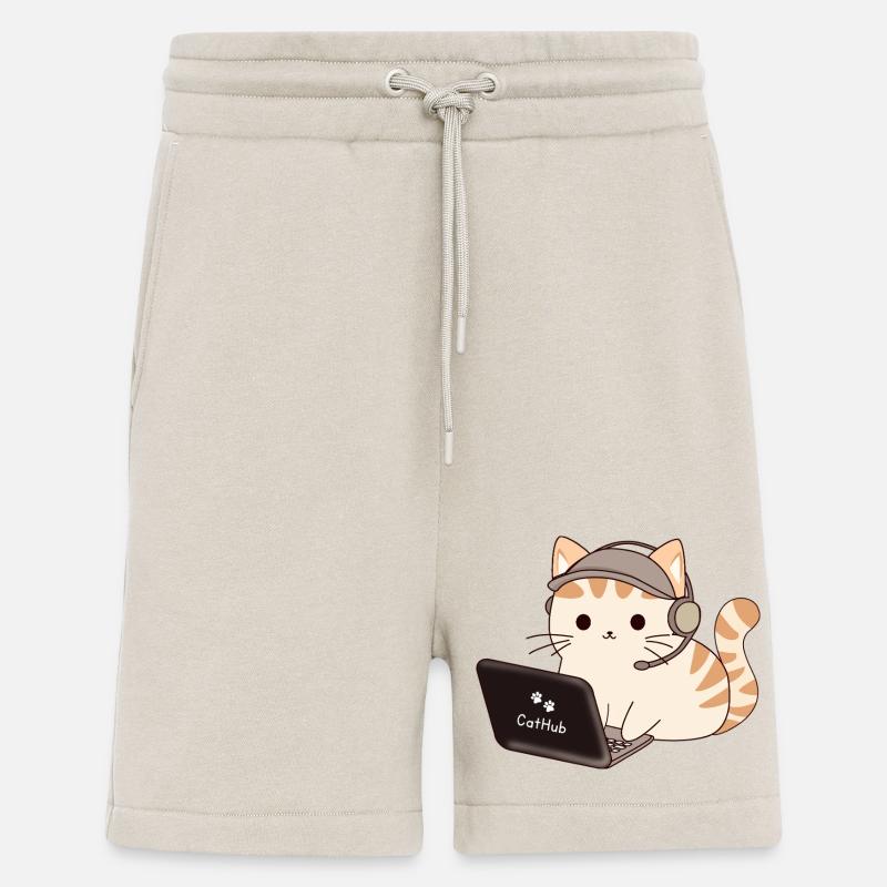 cat programmer - Shorts - made by SPREAD - WARM CLAY