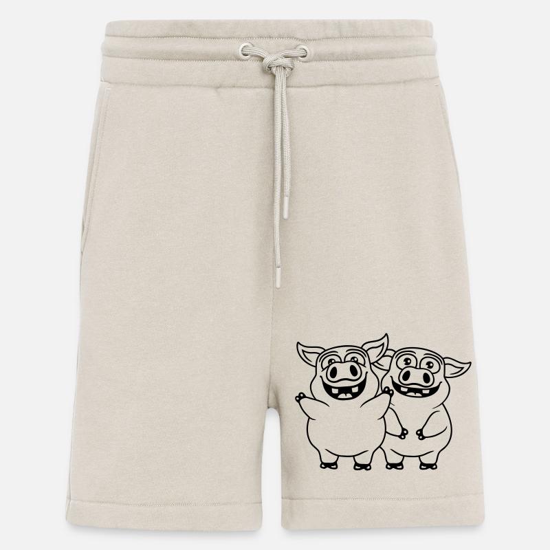 Amis équipe drôles cochons - Short bio décontracté fabriqué en UE - WARM CLAY