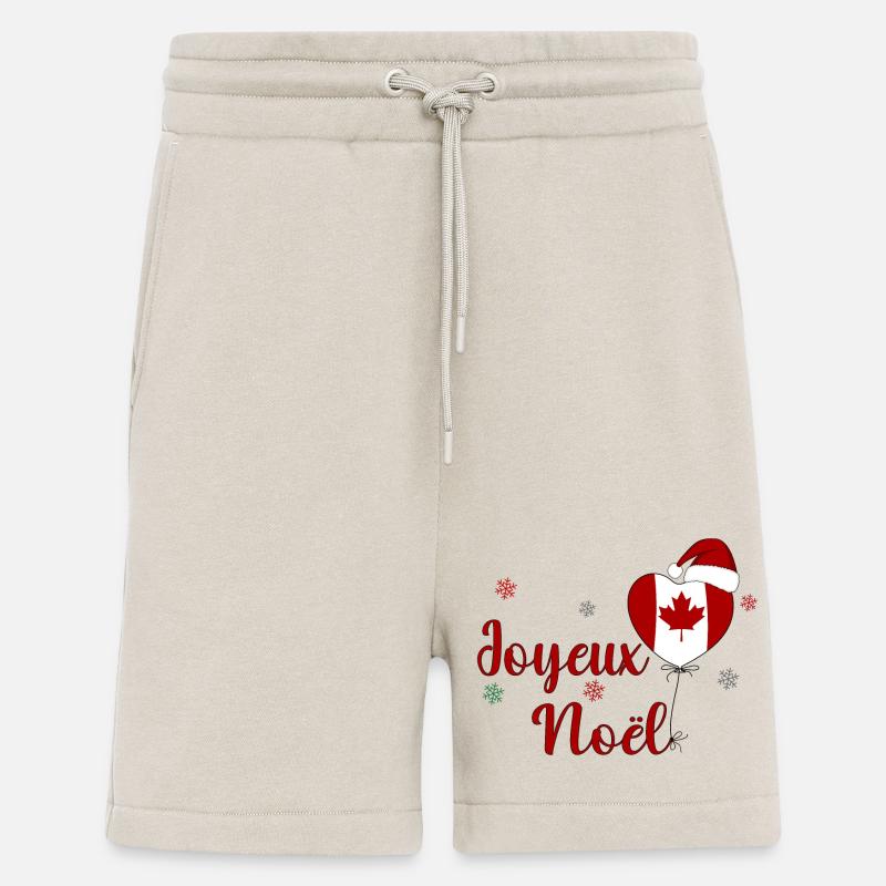Joyeux Noel Canada Flag Heart - Short bio décontracté fabriqué en UE - WARM CLAY