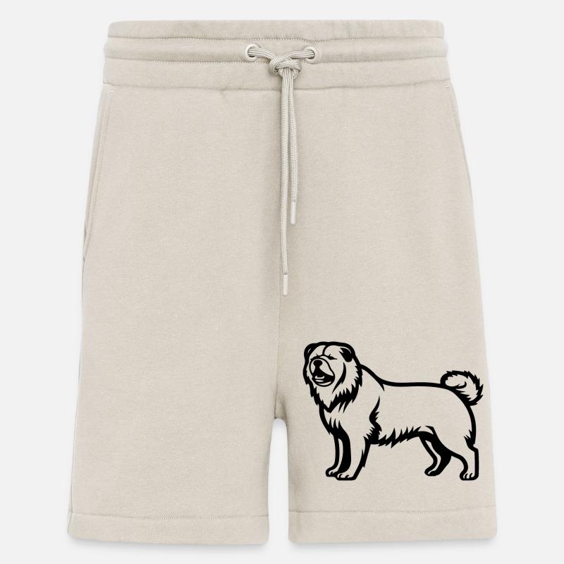 Icône de chien Chow Chow - Short bio décontracté fabriqué en UE - WARM CLAY