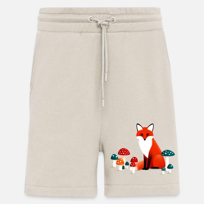 Fox with mushrooms - Shorts - made by SPREAD - WARM CLAY