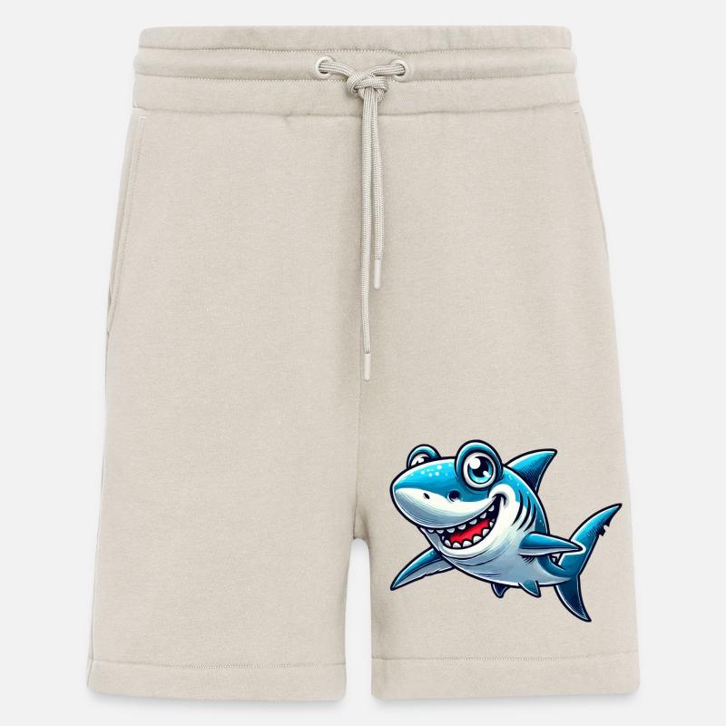 Requin Requin Bande dessinée - Short bio décontracté fabriqué en UE - WARM CLAY