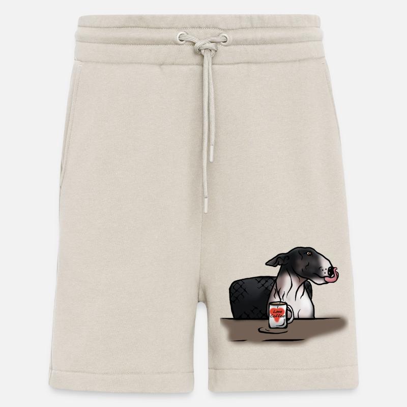 Bull Terrier « J’aime le café » - Short bio décontracté fabriqué en UE - WARM CLAY