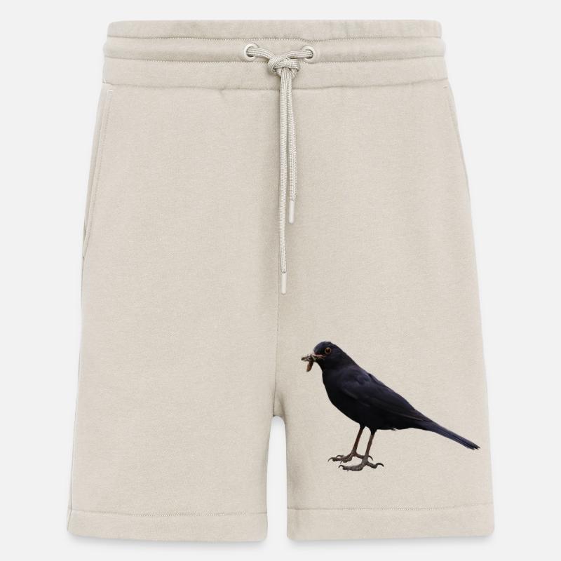 Amsel Vogel schwarzer Vogel - Shorts - made by SPREAD - WARM CLAY