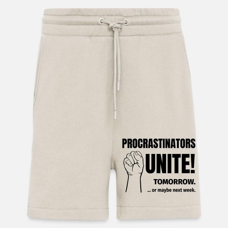 procrastinators unite - Shorts - made by SPREAD - WARM CLAY