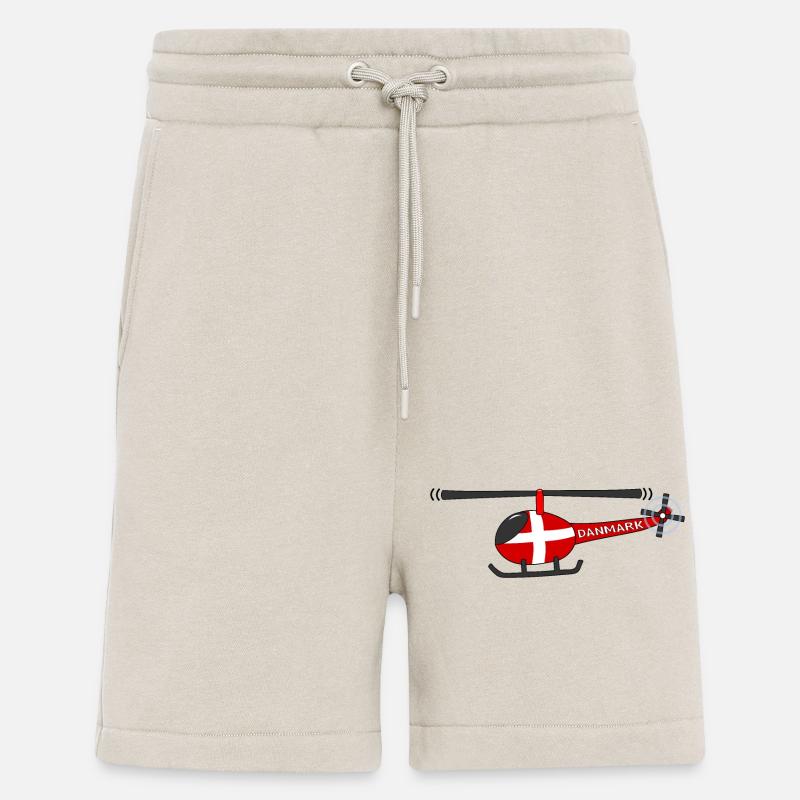 Hélicoptère Danemark Flag Enfants - Short bio décontracté fabriqué en UE - WARM CLAY