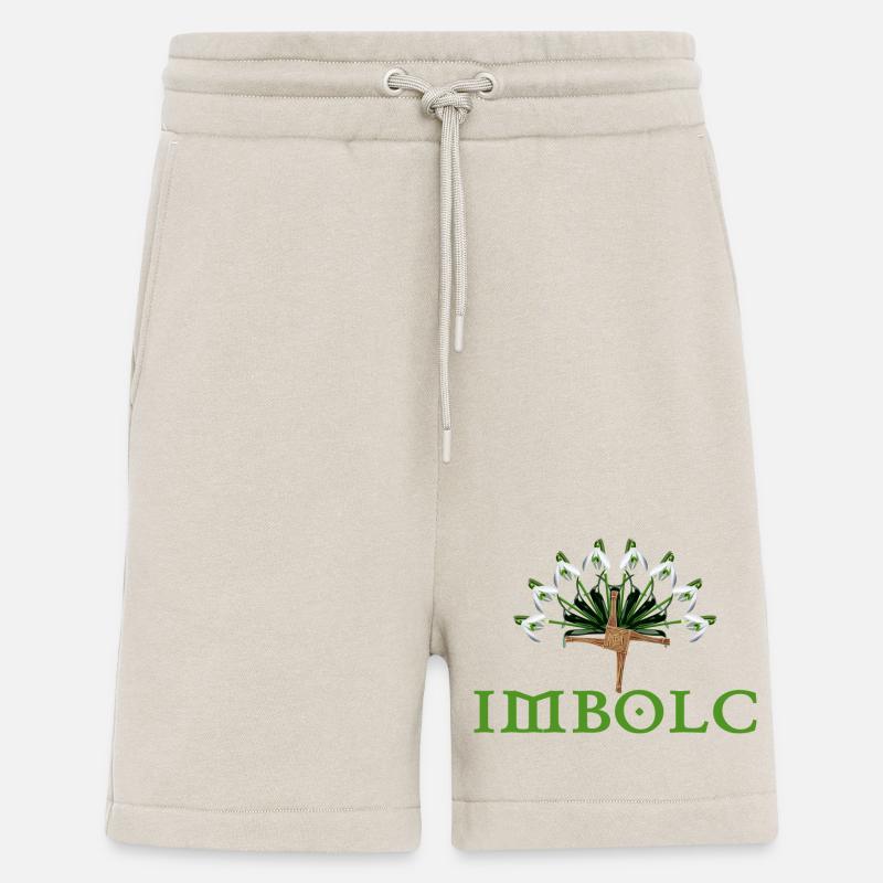imbolc with snowdrop semicircle - Shorts - made by SPREAD - WARM CLAY