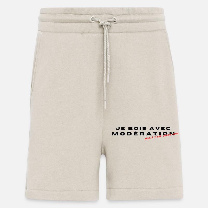 Je bois avec modération - Short bio décontracté fabriqué en UE - WARM CLAY