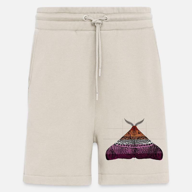 Lesbian pride moth motif A - Shorts - made by SPREAD - WARM CLAY