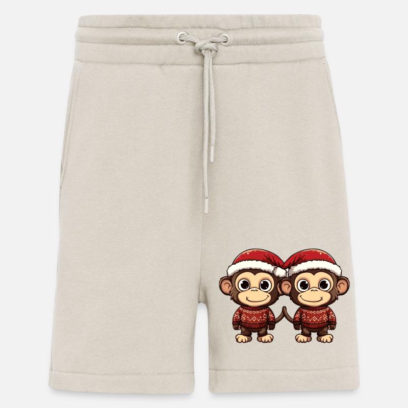 L’équipe de Noël des singes - Short bio décontracté fabriqué en UE - WARM CLAY