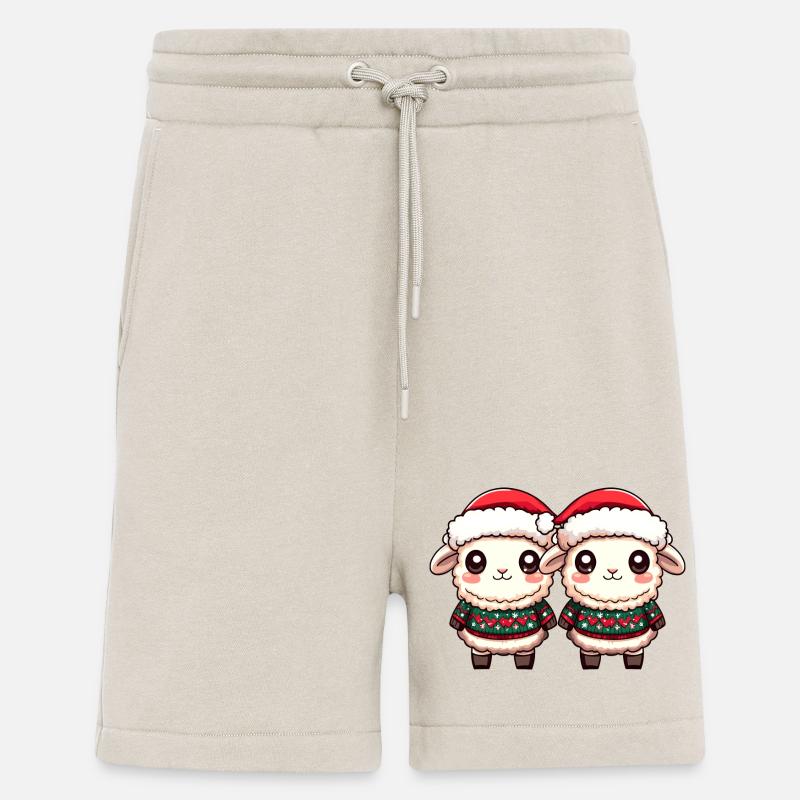 Équipe de Noël des moutons - Short bio décontracté fabriqué en UE - WARM CLAY
