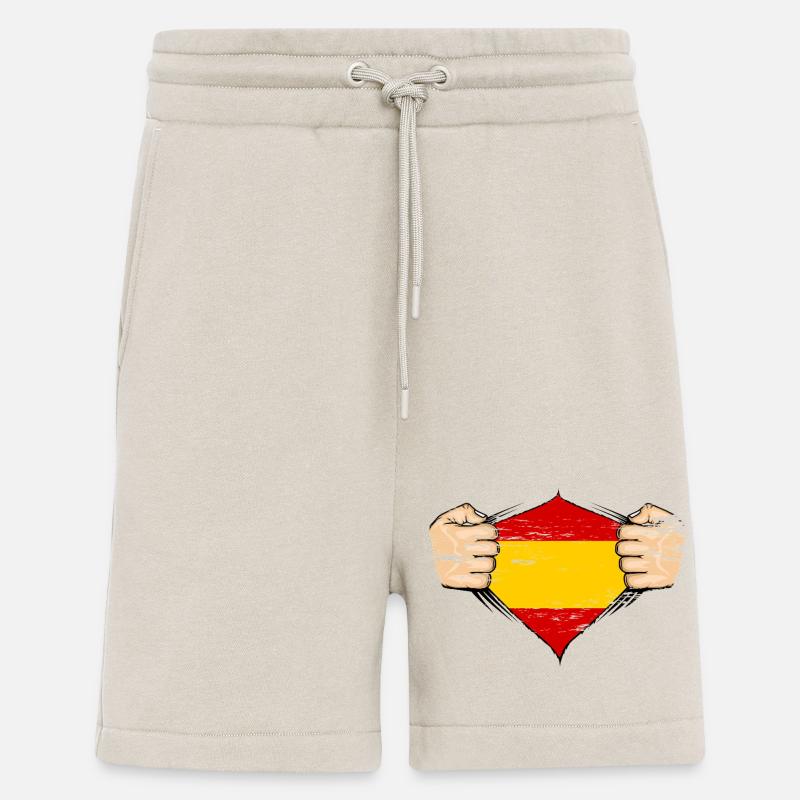 Drapeau espagnol utilisé - Short bio décontracté fabriqué en UE - WARM CLAY