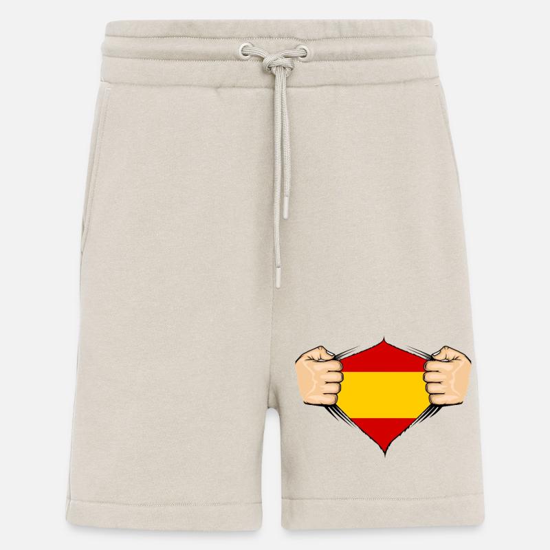 Conception du drapeau de l’Espagne - Short bio décontracté fabriqué en UE - WARM CLAY