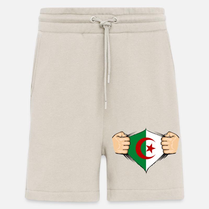 Conception du drapeau de l’Algérie - Short bio décontracté fabriqué en UE - WARM CLAY