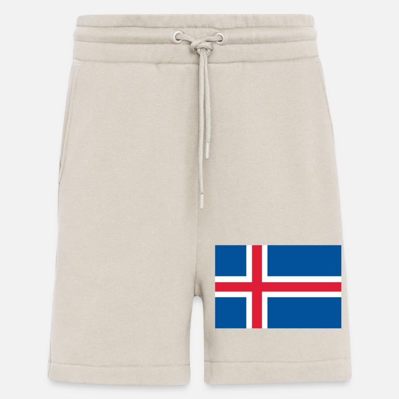Drapeau de l’Islande - Short bio décontracté fabriqué en UE - WARM CLAY
