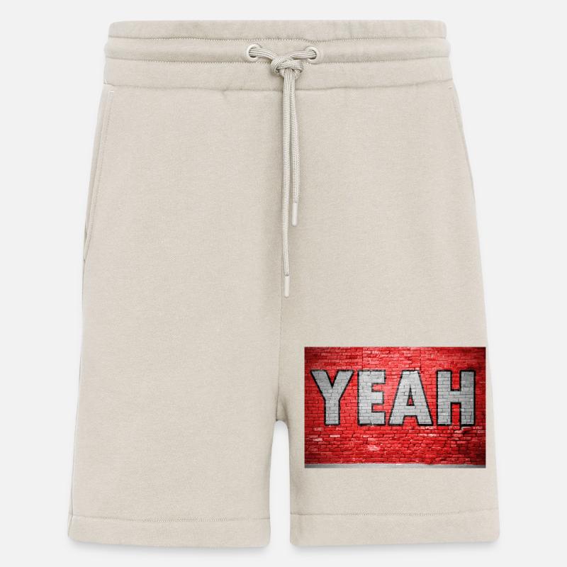 yes Comic Brick Wall Graffiti - Shorts - made by SPREAD - WARM CLAY