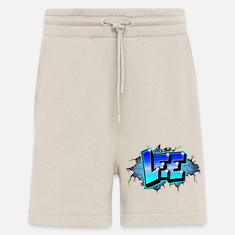 Graffiti LEE Blue Brick Cracks - Shorts - made by SPREAD - WARM CLAY