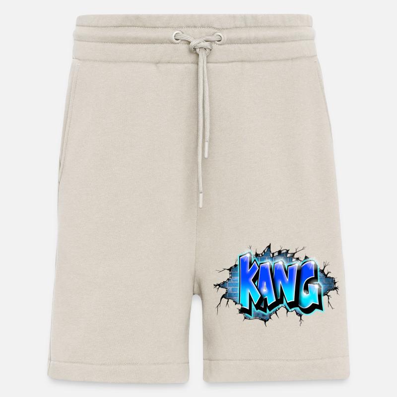 KANG GRAFFITI NAME PRINT Blue - Shorts - made by SPREAD - WARM CLAY