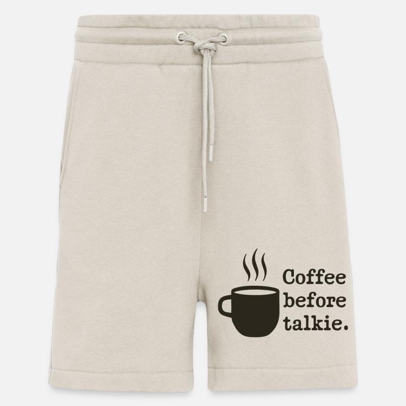 COFFEE BEFORE TALKIE - Shorts - made by SPREAD - WARM CLAY