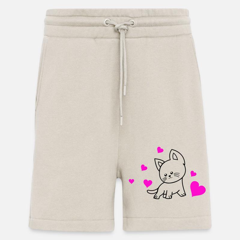 Amour du chat 01 - Short bio décontracté fabriqué en UE - WARM CLAY