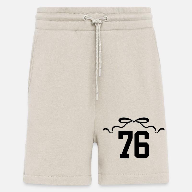 Numéro 76 noeud - 76e anniversaire - Short bio décontracté fabriqué en UE - WARM CLAY