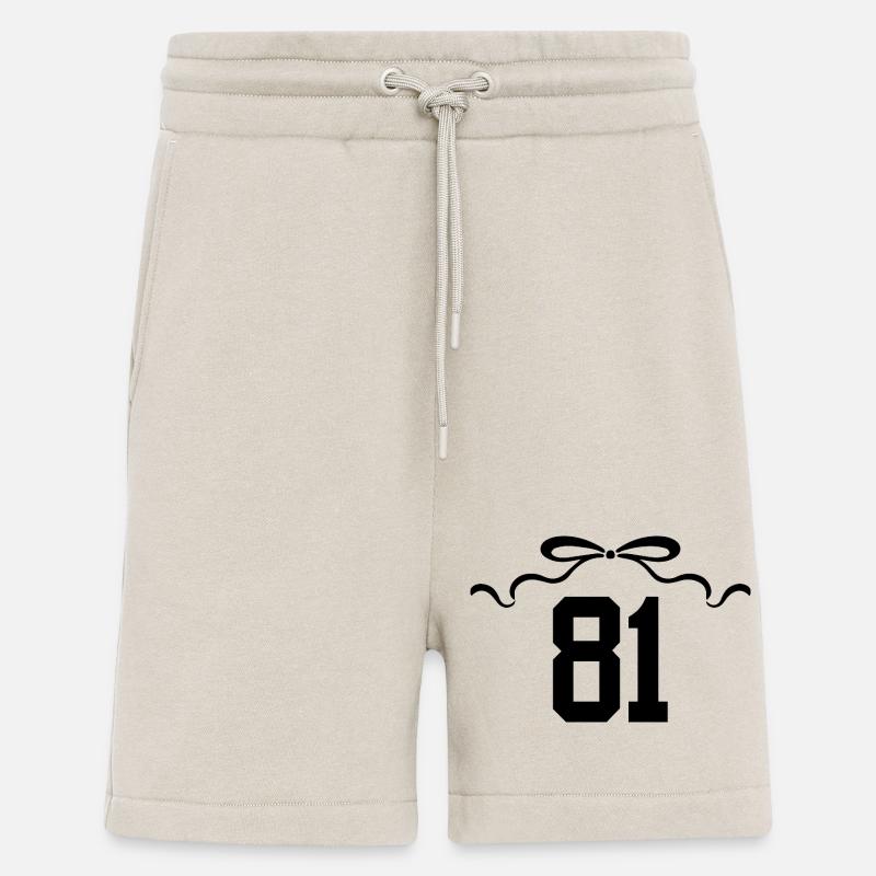 Numéro 81 noeud - 81e anniversaire - Short bio décontracté fabriqué en UE - WARM CLAY
