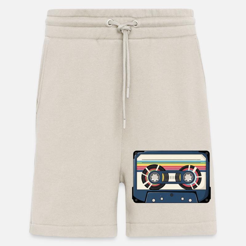 Autocollant de cassette rétro - Short bio décontracté fabriqué en UE - WARM CLAY