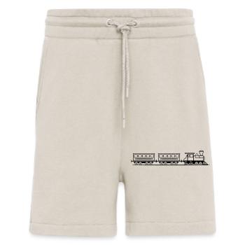 Train wagons locomotive de chemin de fer vapeur - Short bio décontracté fabriqué en UE - WARM CLAY - Devant