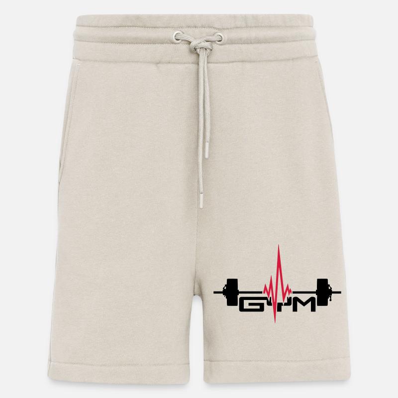 palestra testo logo sollevamento peso impulso freq - Pantaloncini ecologici casual Made in UE - WARM CLAY