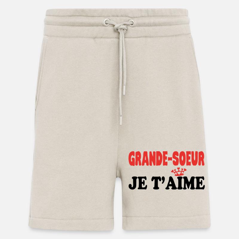 GRANDE SOEUR JE T'AIME - Short bio décontracté fabriqué en UE - WARM CLAY