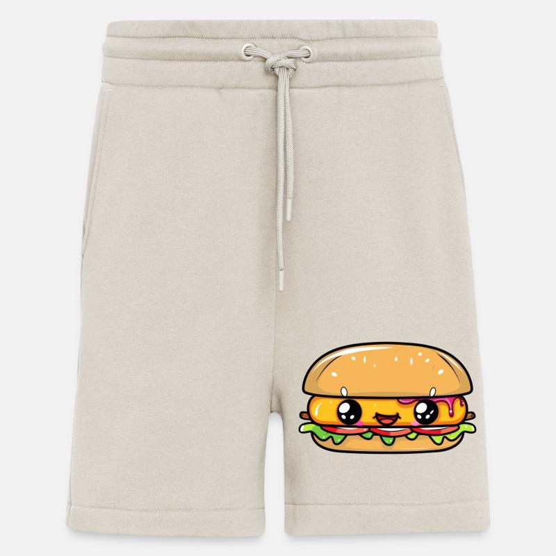 Burger mit Gesicht - Shorts - made by SPREAD - WARM CLAY