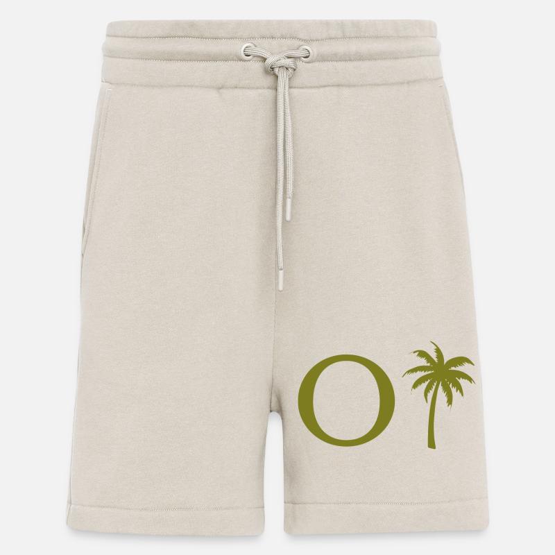 Lettre o vert Palm - Short bio décontracté fabriqué en UE - WARM CLAY