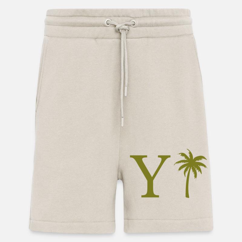 Lettre y vert Palm - Short bio décontracté fabriqué en UE - WARM CLAY