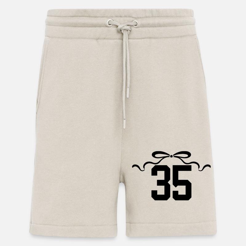 Numéro 35 noeud - 35e anniversaire - Short bio décontracté fabriqué en UE - WARM CLAY