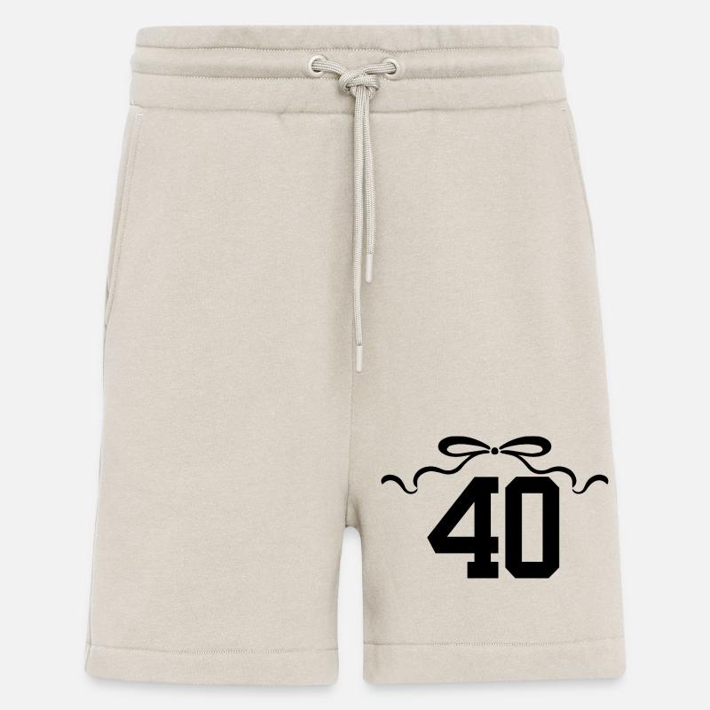 Numéro 40 noeud - 40e anniversaire - Short bio décontracté fabriqué en UE - WARM CLAY