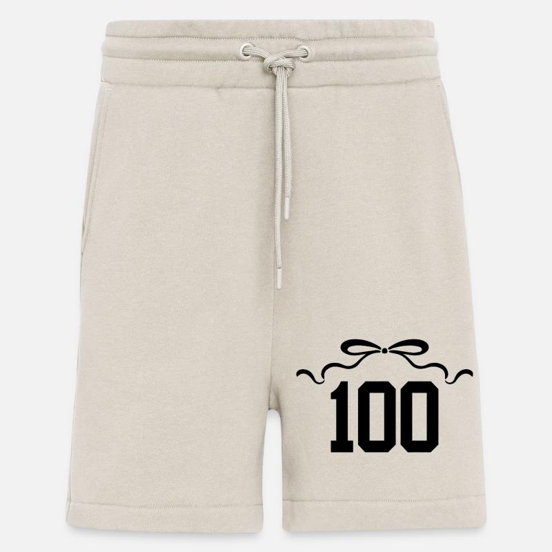 Numéro 100 noeud - 100e anniversaire - Short bio décontracté fabriqué en UE - WARM CLAY