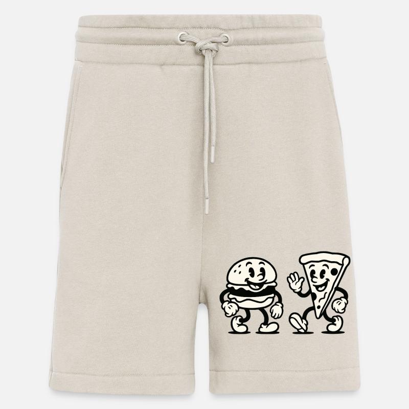 Burger Pizza Comic - Shorts - made by SPREAD - WARM CLAY