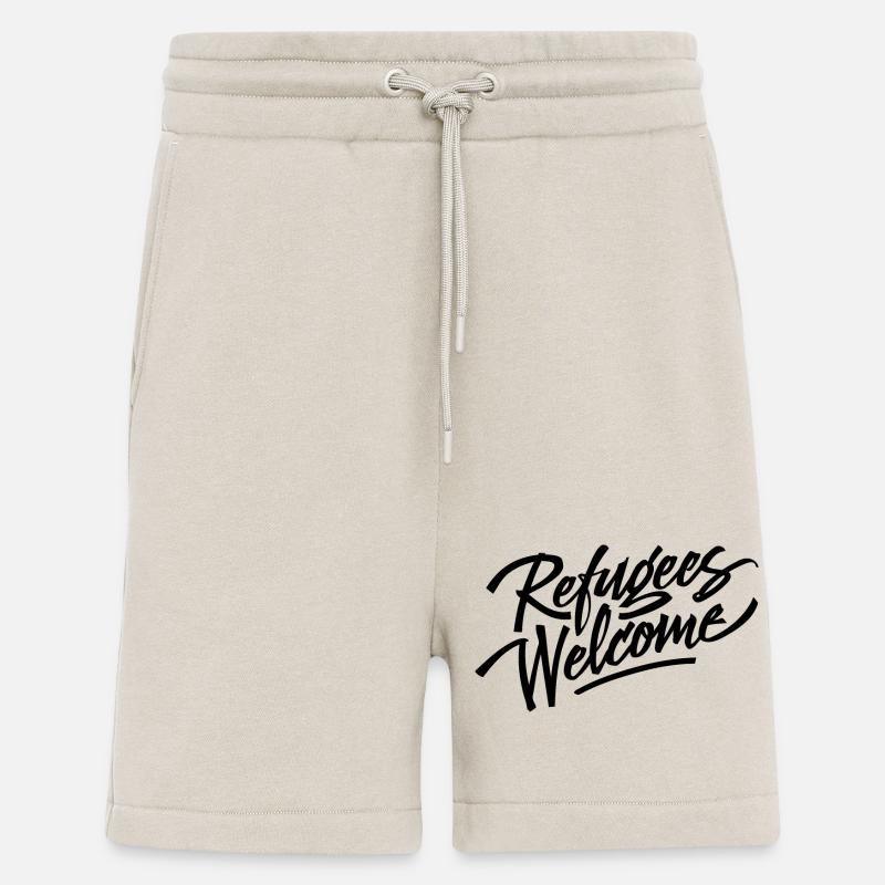 Réfugiés bienvenus - Créez des refuges! - Short bio décontracté fabriqué en UE - WARM CLAY