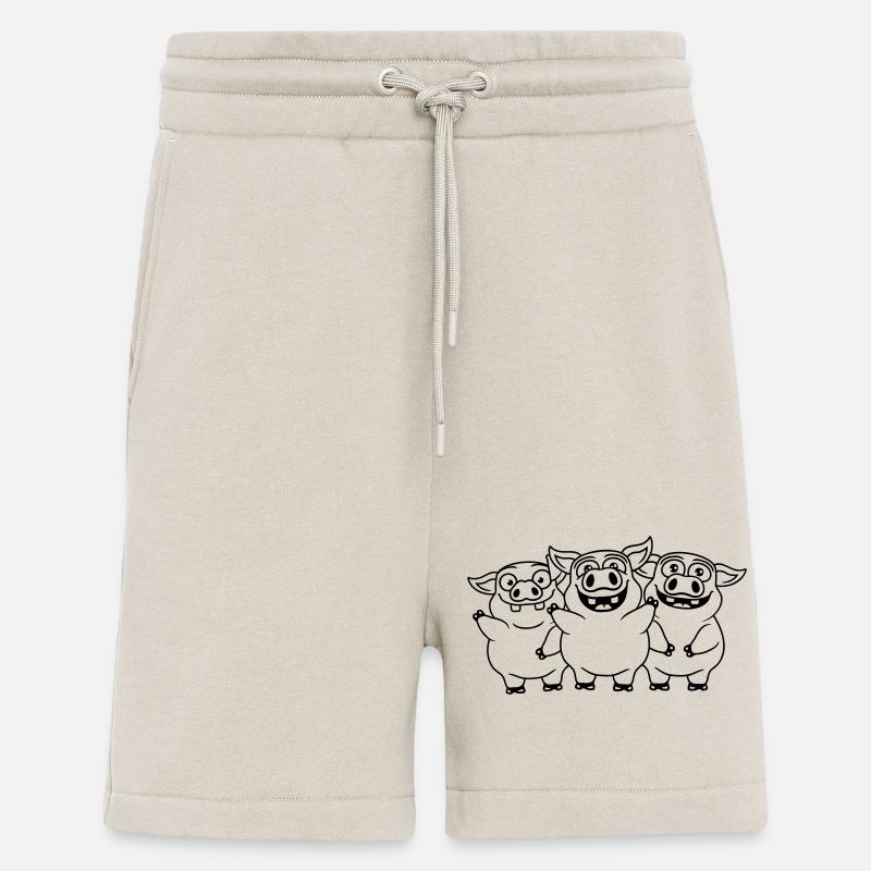 Équipe amicale de cochons drôles - Short bio décontracté fabriqué en UE - WARM CLAY