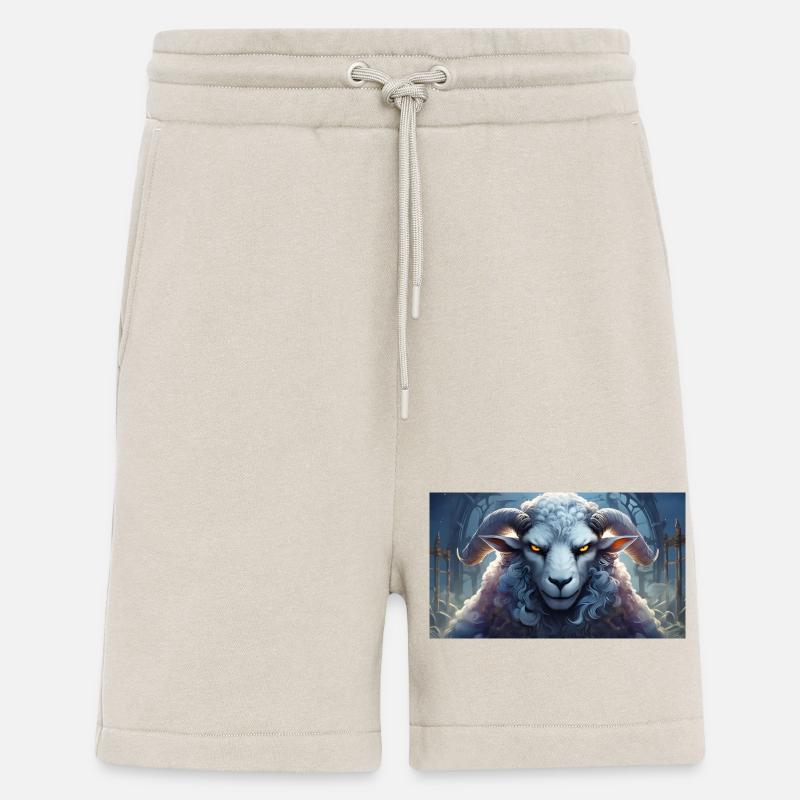 Cute grumpy grouchy animals - sheep - Shorts - made by SPREAD - WARM CLAY