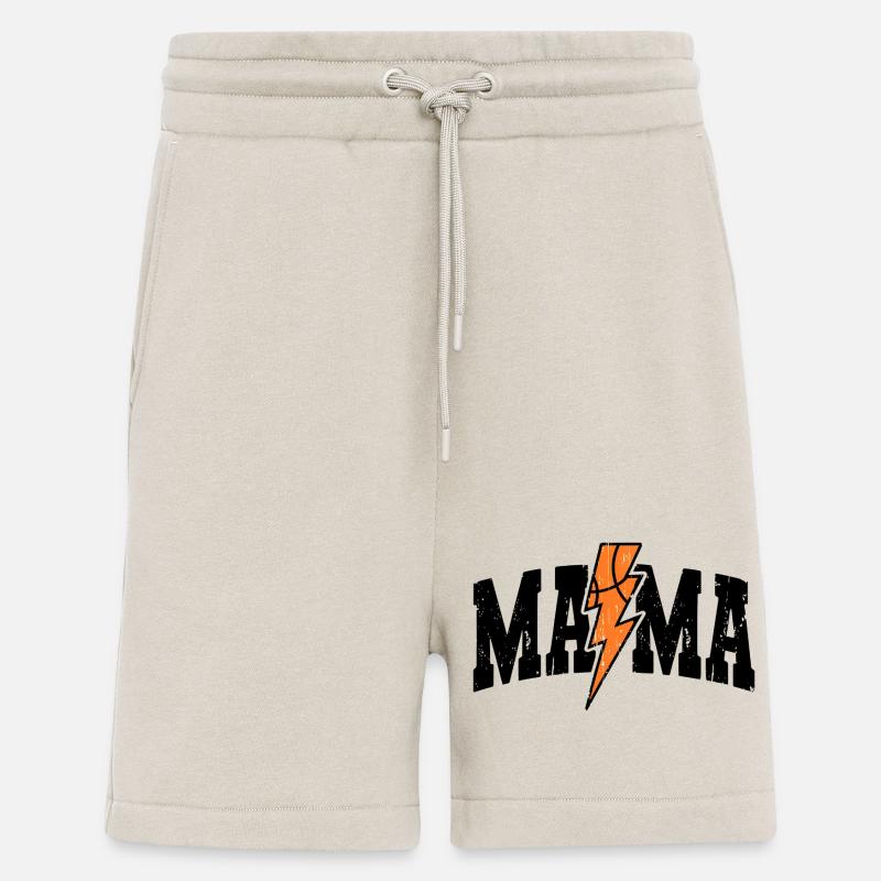 Basketball Mama Lightning Bolt Design - Short bio décontracté fabriqué en UE - WARM CLAY