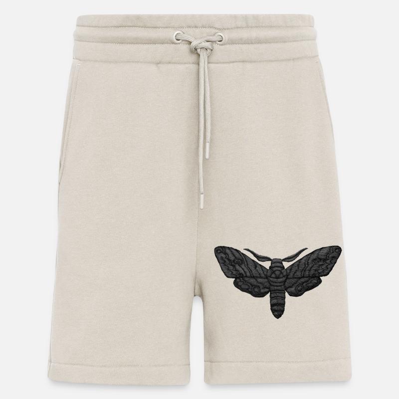 Black Moth – Mystical Embroidered Pattern - Shorts - made by SPREAD - WARM CLAY