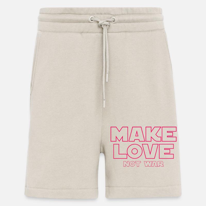 FAITES L’AMOUR, PAS LA GUERRE - Short bio décontracté fabriqué en UE - WARM CLAY