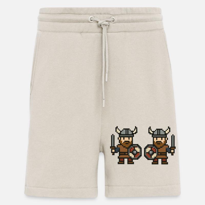 Bande dessinée Viking Pixel 2 - Short bio décontracté fabriqué en UE - WARM CLAY