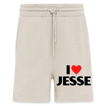 I love Jesse Rotes Herz Liebe Fan Geschenk - Shorts - made by SPREAD - WARM CLAY - Vorne