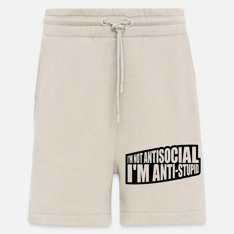 pas antisocial anti-stupide - Short bio décontracté fabriqué en UE - WARM CLAY