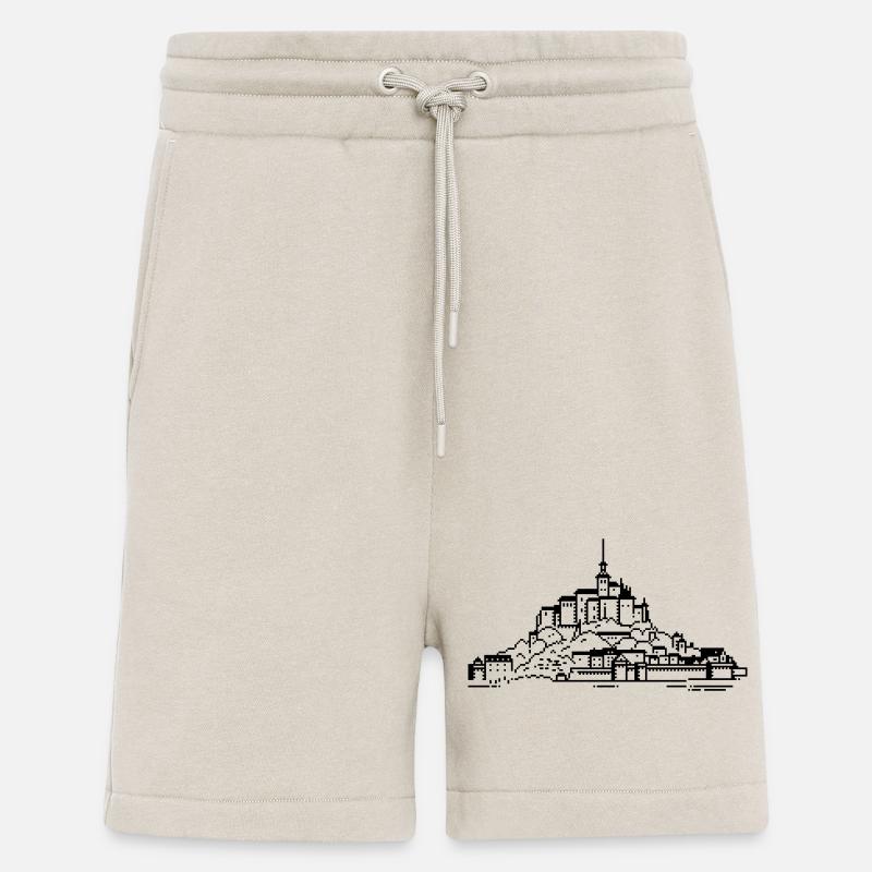 1bit Pixel Mont Saint Michel - Short bio décontracté fabriqué en UE - WARM CLAY